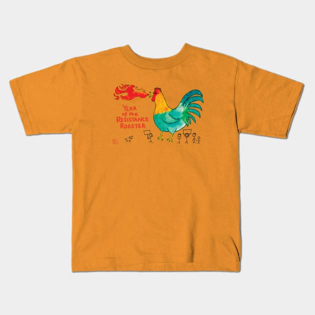 Resistance Rooster Kids T-Shirt by fluffysharp